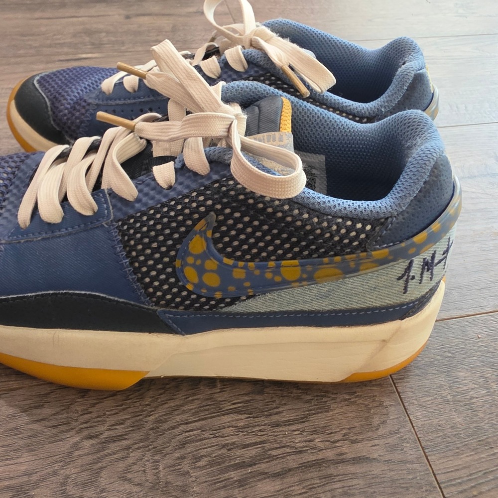 Nike Ja 1 Hunger Day One Blue Navy Yellow Basketball Shoes DR8785-400 Mens - Picture 6 of 11